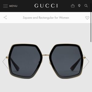 New Gucci square oversized sunglasses with case